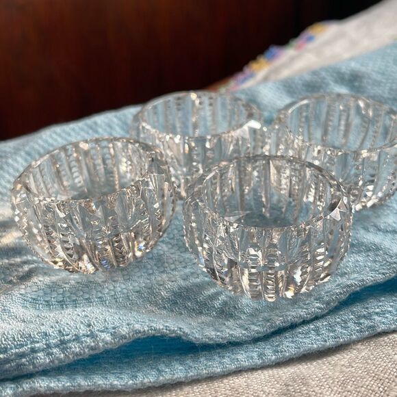 Lot of 4 cut glass open salt bowls. Victorian ornate - Picture 1 of 9